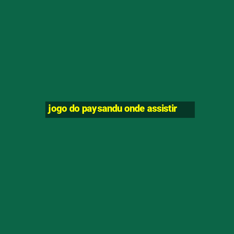 jogo do paysandu onde assistir