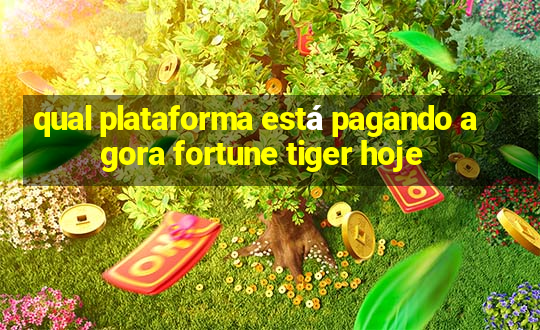 qual plataforma está pagando agora fortune tiger hoje