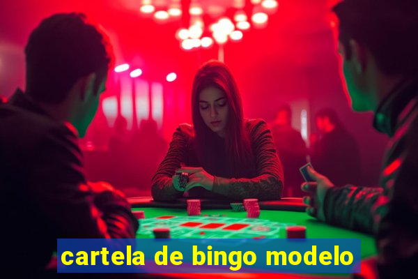 cartela de bingo modelo