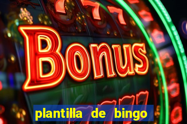 plantilla de bingo para editar