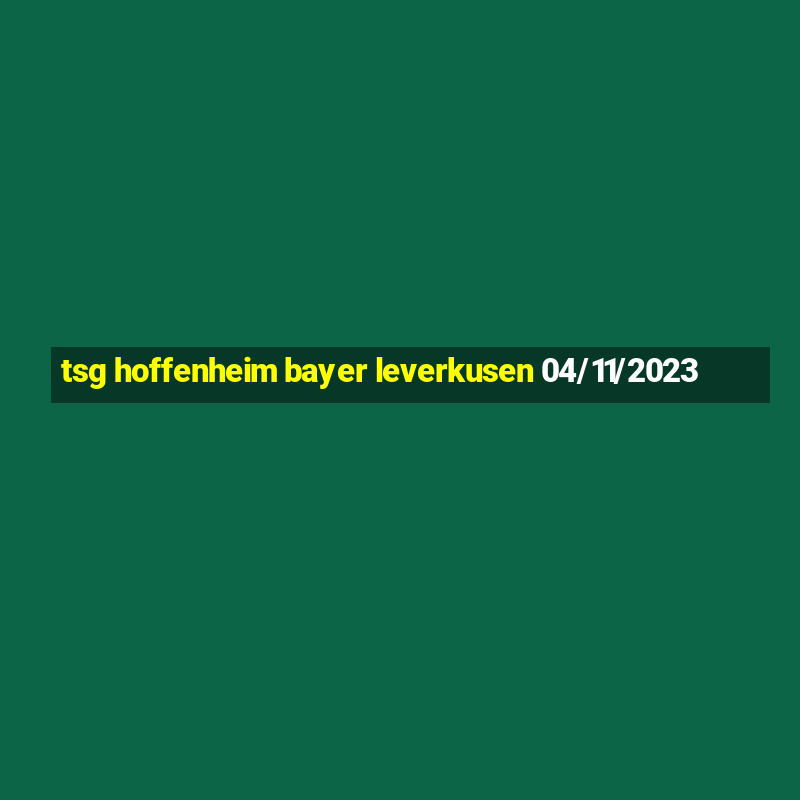 tsg hoffenheim bayer leverkusen 04/11/2023