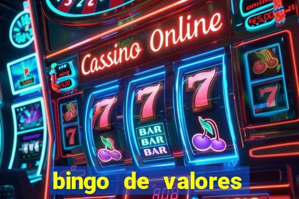 bingo de valores para imprimir