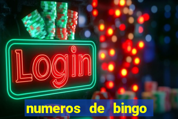 numeros de bingo del 1 al 75