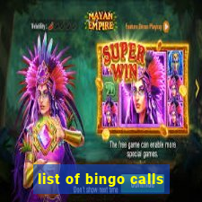 list of bingo calls