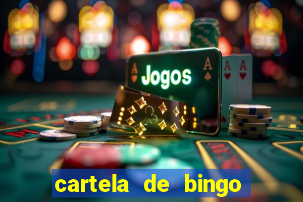 cartela de bingo de letras