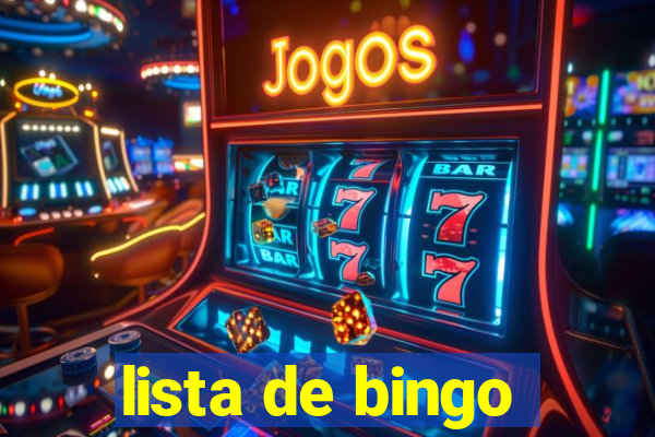 lista de bingo