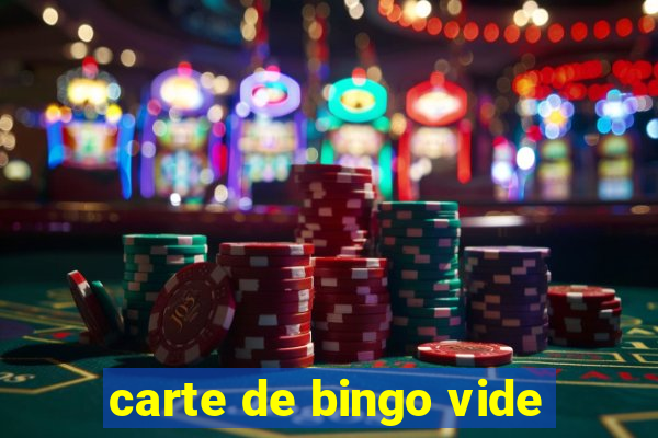 carte de bingo vide