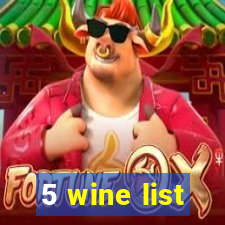 5 wine list