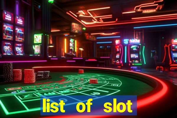 list of slot machines at winstar