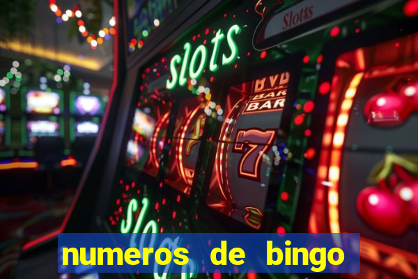 numeros de bingo del 1 al 75