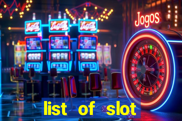 list of slot machines at jake's 58